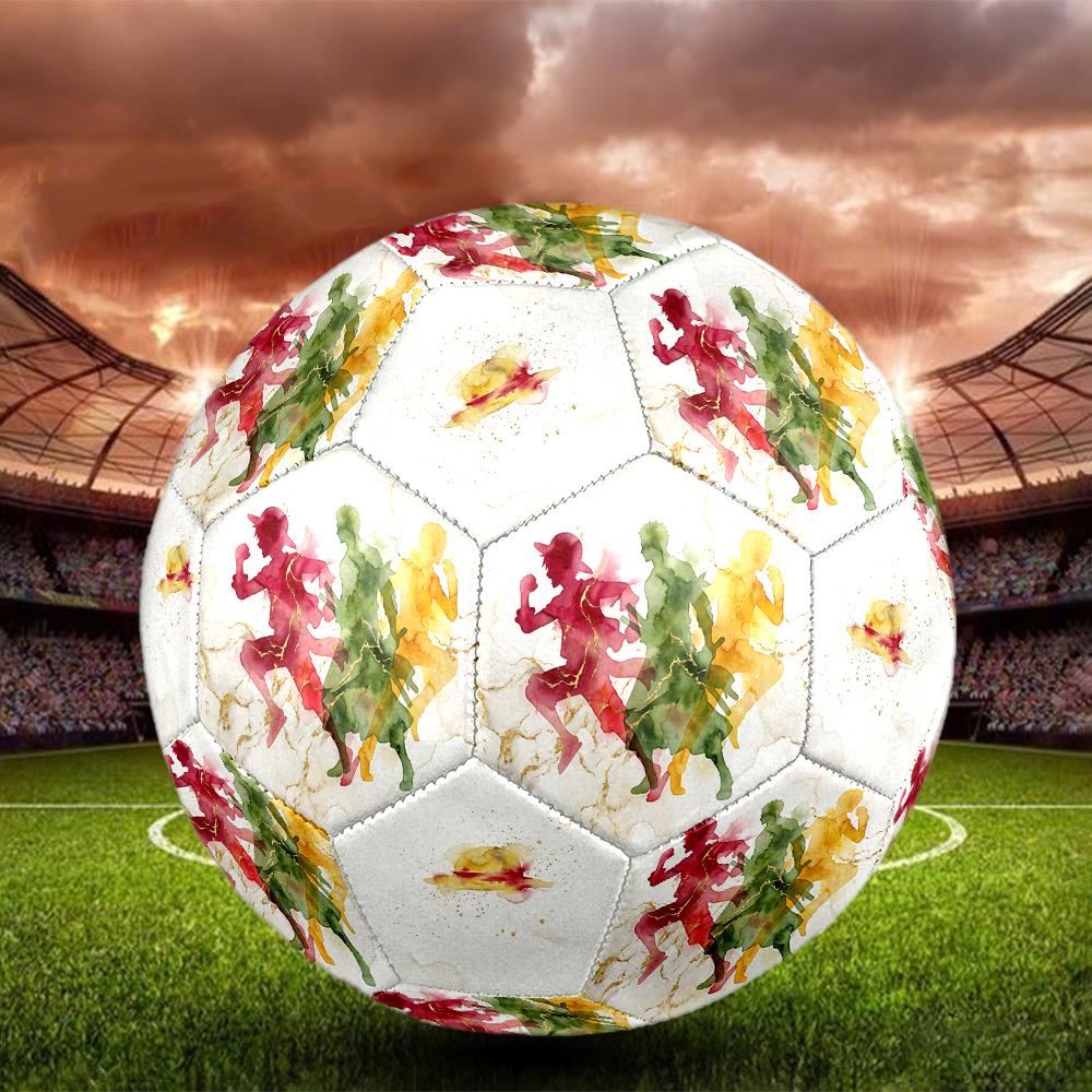 1pc One Piece Football Soccer Ball Size 5 Indoor Soccer Ball Fashion Colorful  Backyard Game -Great For Sports Fans Gift HE16