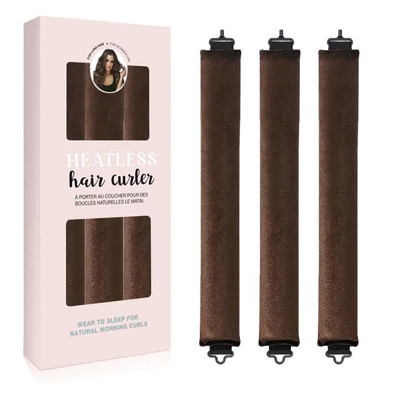 Exclusive 3-Piece No-Heat Curling Iron Set - U-Shaped Sleep Waves In Color Box Packaging