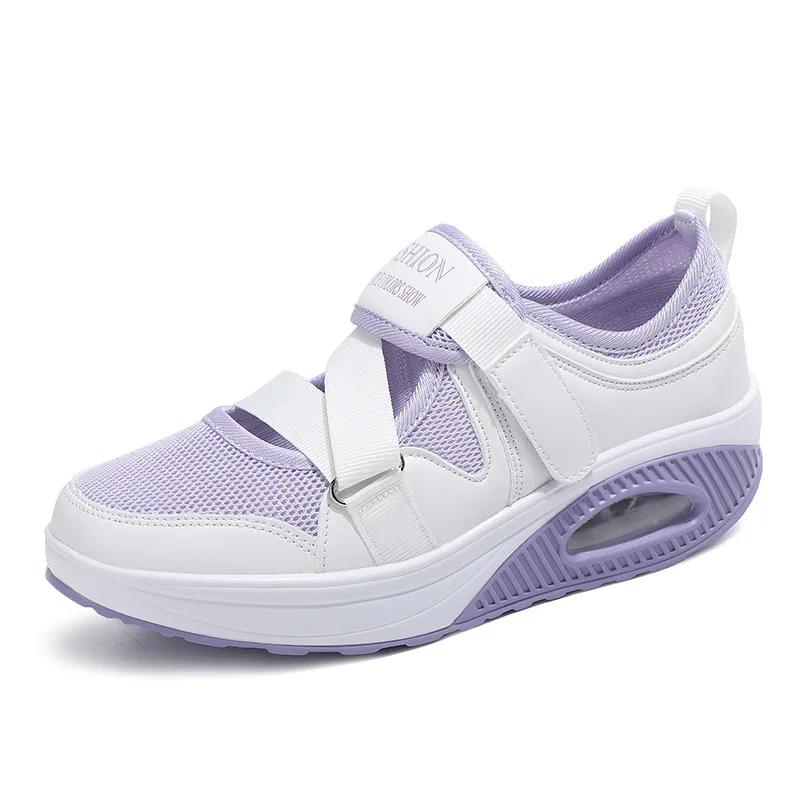  New Fashion Women Mesh Sneakers Platform Toning Wedge Shoes Sports Woman Breathable Fitness Shoe Thick Sole Girl Shoes