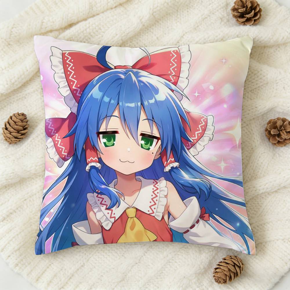 Cute I-Izumi K-Konata Double-Sided Printed Square Decorative Cushion Cover For Sofa Living Room Home Decor