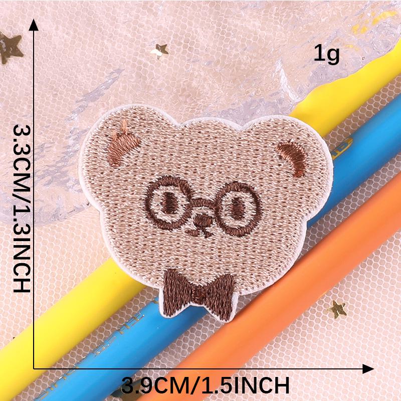 Self-Adhesive Cartoon Bear Embroidery Patch for DIY Scrapbook
