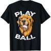 Golden Retriever Baseball Lustig Niedlich Golden Retriever Hund T-Shirt