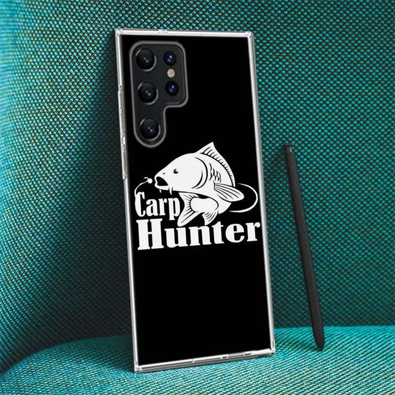 Carp Fishing Cover For Samsung Galaxy S21 S20 S23 FE S22+ S24 Ultra S25 Edge Phone Case S10 Plus Clear Capa Coque Pattern Fundas
