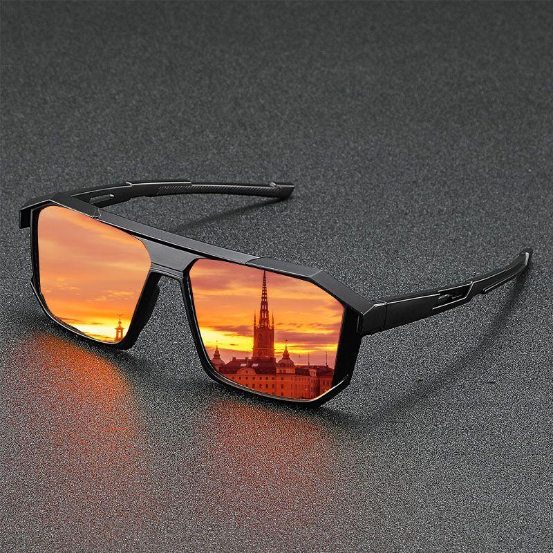 1pc,Trendy square-framed glasses with uniquely designed temples, perfect for outdoor activities like running, cycling, fishing, красный