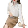 2025 Spring Women's Acetate Long Sleeve White Shirt - Professional, Elegant Design for Commuting