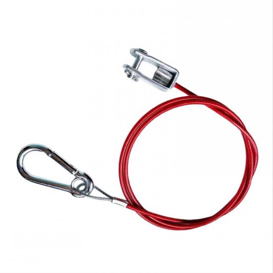 Trailer Wire Rope Safety Towing Rope 304 Stainless Steel Wire With Secure Metal Hooks Red For Cars RVs Sturdy Hook Accessories