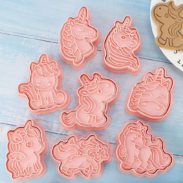 Plastic Biscuit Mold Cookie Embossing Moulds Single Horn Horse Shape Cookie Mold