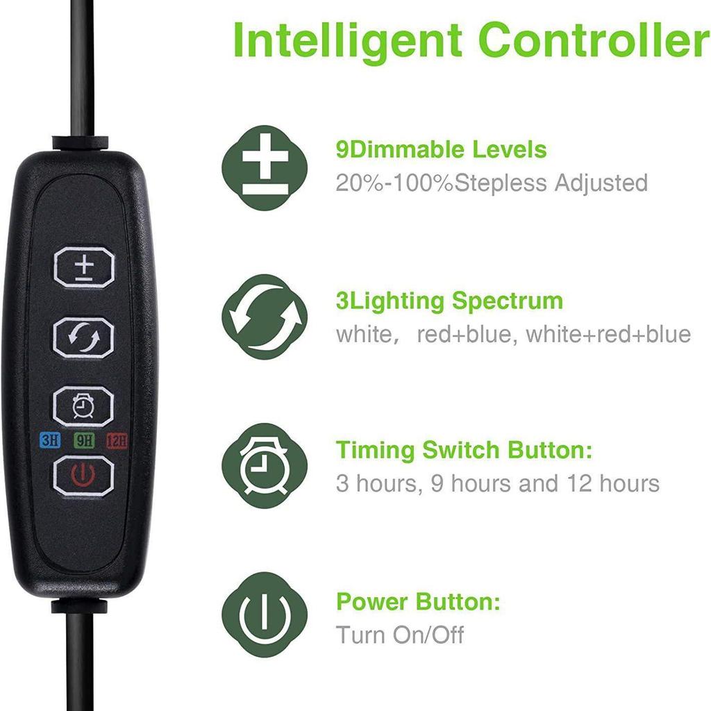 LED Retractable Full Spectrum Grow Light: Dimmable Angel Ring with Red, Blue, Warm Light for Indoor Plants and Succulents