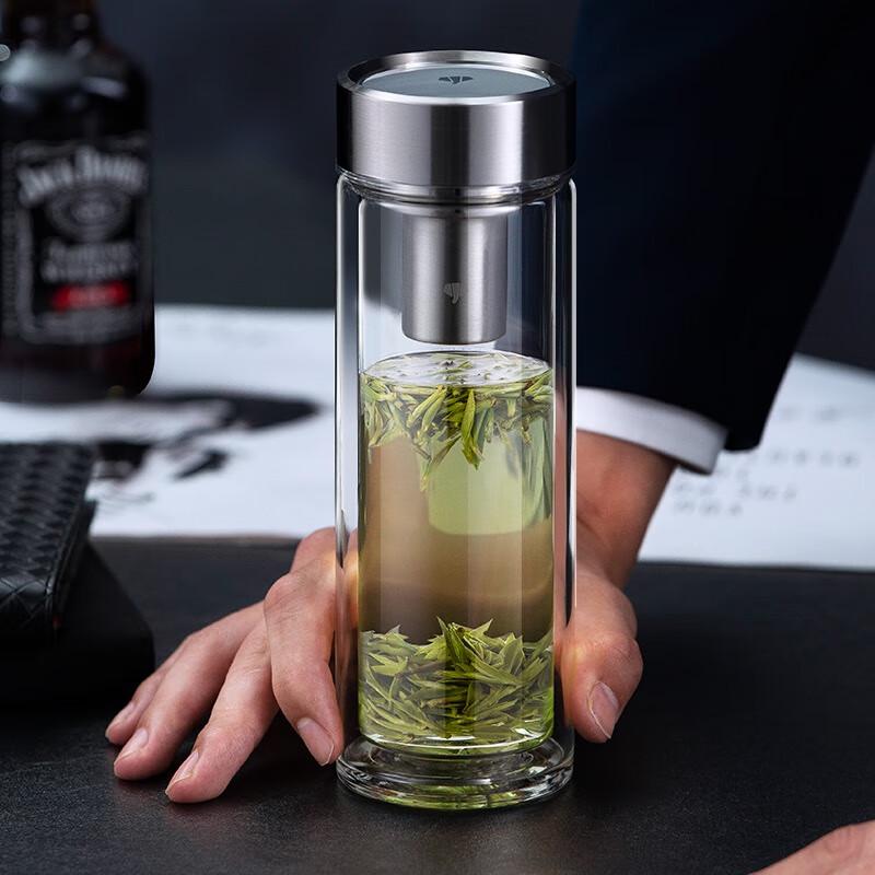 VANSANG Double-Wall Insulated Glass Tumbler