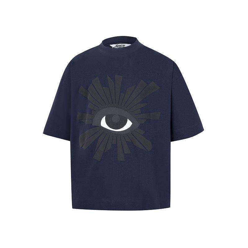 Cross-border trendy brand HOUSE & ERRORS Eye of Truth Letter Pattern Printed Short Sleeve T-Shirt Men's and Women's High Street Half Sleeve