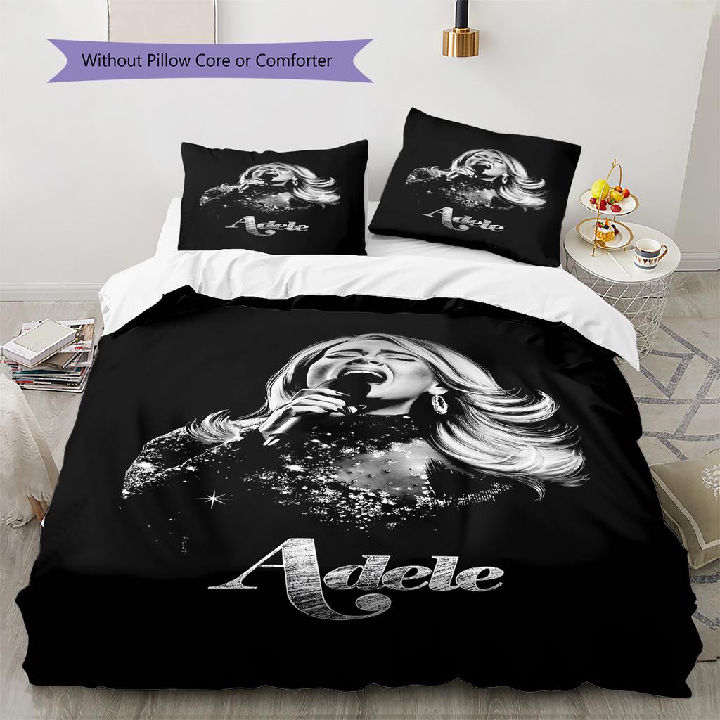 Adele Pattern Bedding,Quilt Set Quilt Cover Pillowcase Home Decoration Birthday Gift (1 * Duvet Cover + 2 * Pillowcase, Without Core)