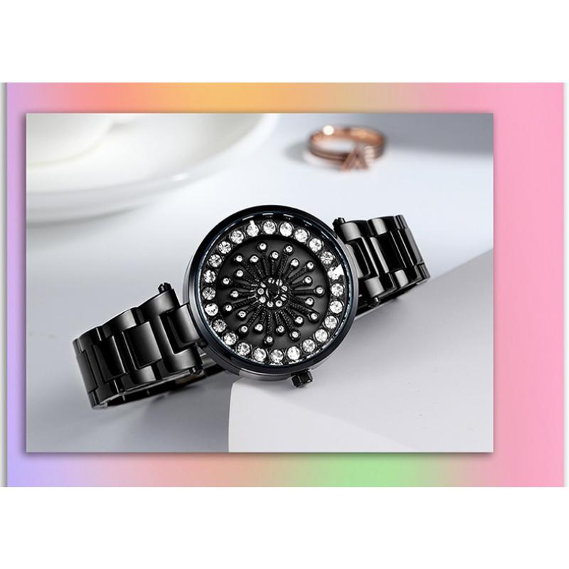 SANDA Luxus Damen Armbanduhren Mode Elegante Damenuhr Edelstahl Wasserdicht Weibliche Sternenhimmel Armbanduhr Damengeschenk