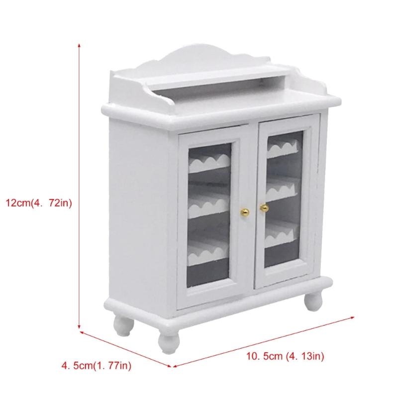 Miniature Wood Wine Cabinet Model Figure for 1/12 Scale Dollhouses Decoration and Craft Model Project Making Accessories