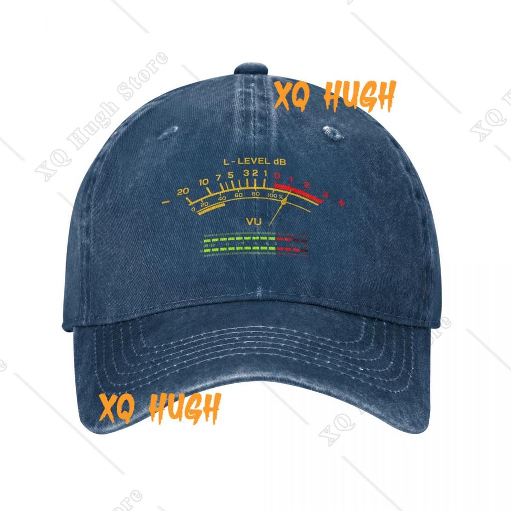 Retro VU Meter Vintage Baseball Caps Distressed Denim Washed HiFi Music Sun Cap Men Women Outdoor Golf Adjustable Fit Hats Cap
