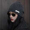 % Wool cold hat, big head circumference stacking hat, women's autumn and winter thickened ear protection, warm and cold hat, small wool hat