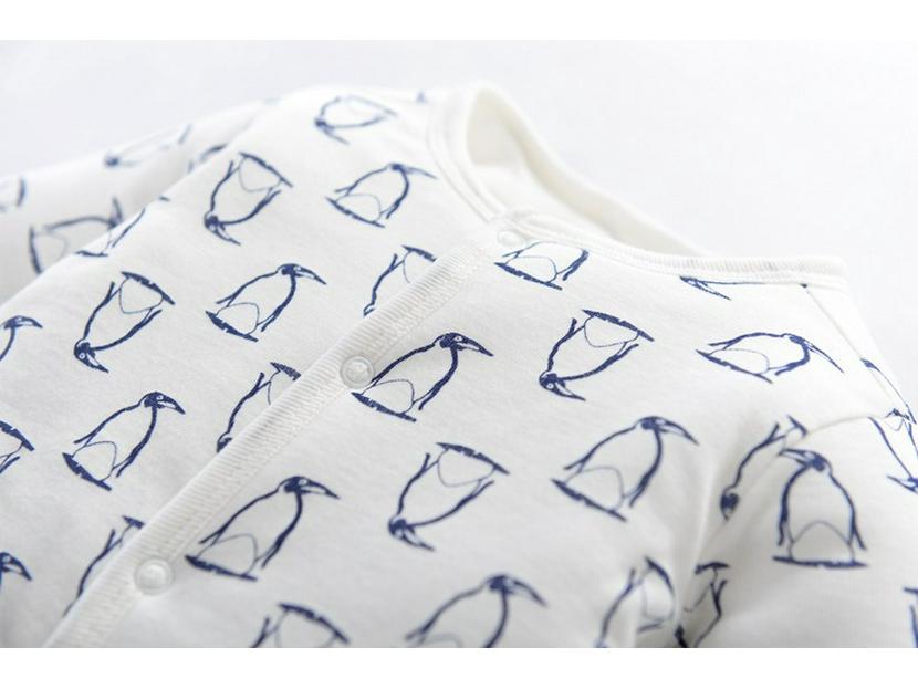 Wyprzedaż Zimowy Bawełniany Kombinezon Dziecięcy: Gruby, ciepły niemowlęcy kombinezon z długim rękawem