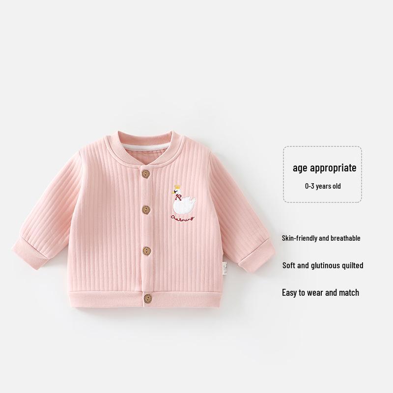 

Утолщенный кардиган-куртка для младенцев - Теплый осенне-зимний однотонный 100 cm