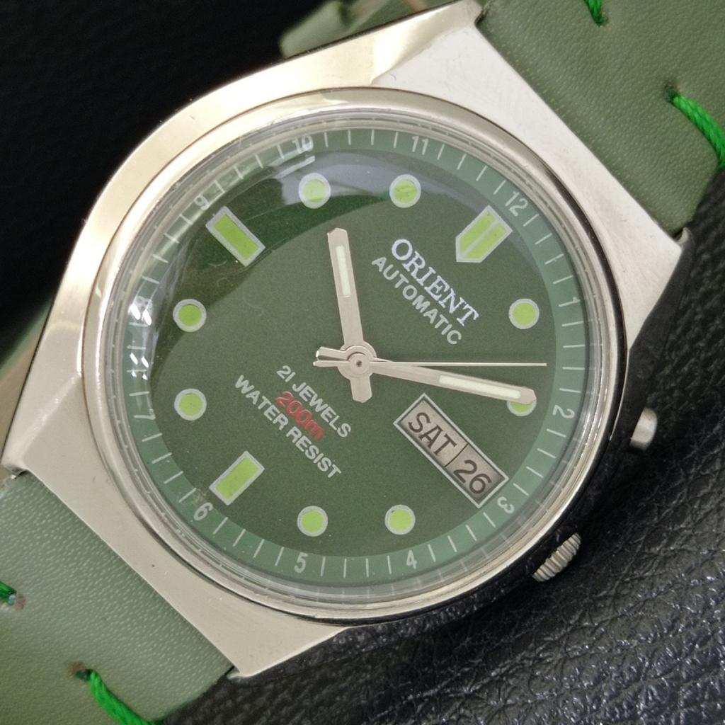 

ВИНТАЖНЫЕ МУЖСКИЕ ЧАСЫ ORIENT AUTOMATIC 46941 ЯПОНИЯ С ЗЕЛЕНЫМ ЦИФЕРБЛАТОМ a700662-5 R204-a700662