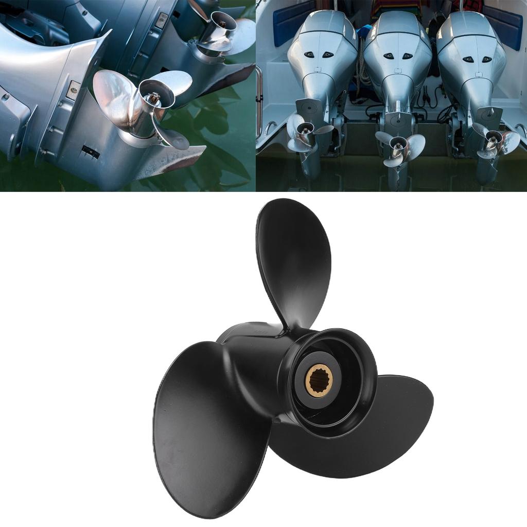 9‑1 4x8in Outboard Propeller High Thrust 3 Blades RH Replacement for CT 9.9HP 2005‑Newer