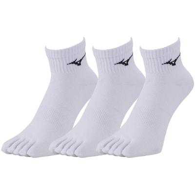 Mizuno Short Toe Size Cm Socks, 3-Pair Set, Unisex, 32JX2202, White/Black, 25.0-27.0