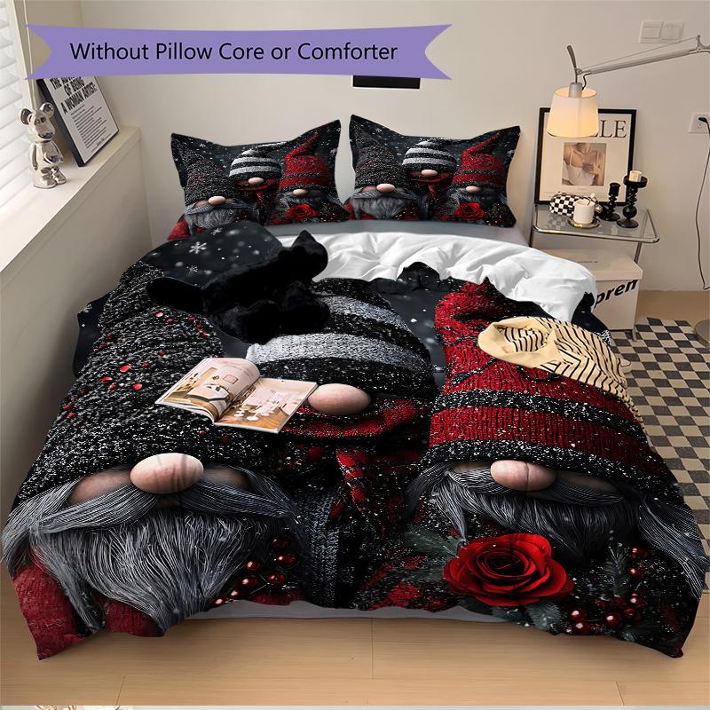 3Pcs Winter Gnome Trio Bedding Sets For All Sizes New 3D Printed Bed Cover Comforter Duvet Cover Pillowcase Bedroom Decoration