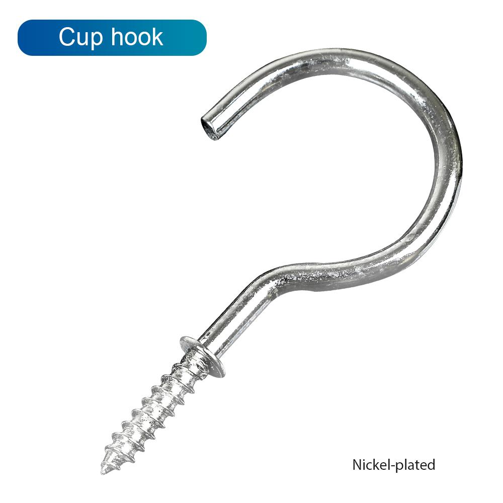 

NINDEJIN 5-50pcs Ceiling Screw Hooks Copper Nickel Plated Wall Hanging Screws Kitchen Cup Hook for for Hanging Plants length 20.76mm 30pcs