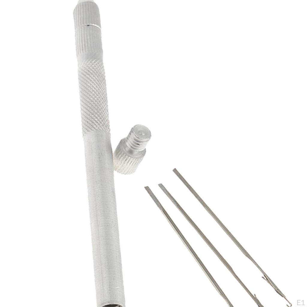 Loop Needle Holder with 3pcs Aluminum Crochet Hook for Hair Braiding and Kit