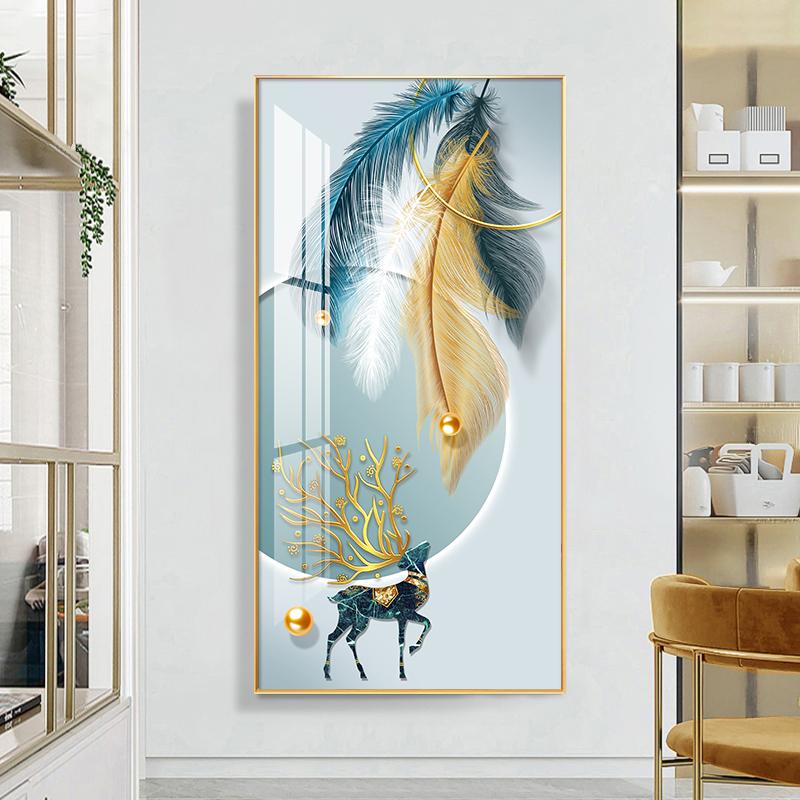 Nordic Luxury Decorative Painting Printed On Canvas Modern Feathers Posters Prints Wall Pictures for Porch Aisle Home Decor