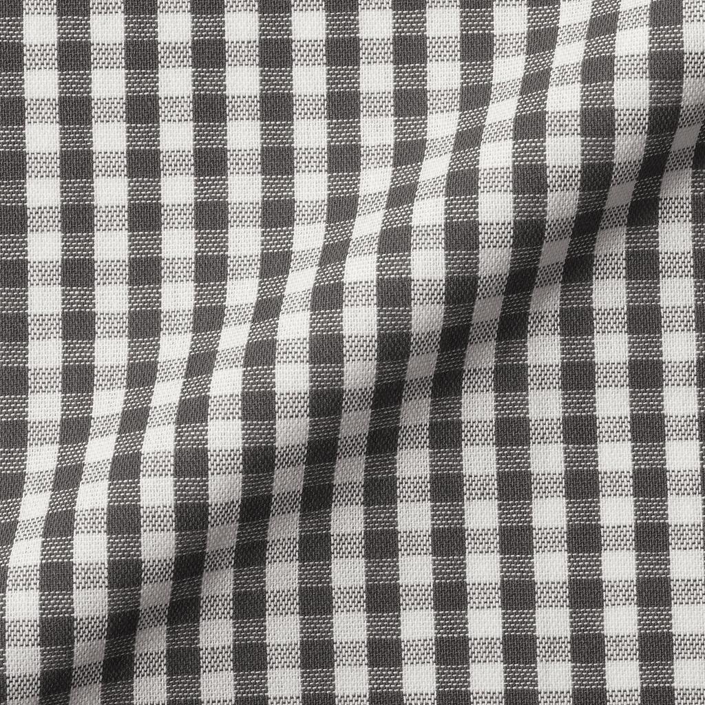 MUJI Indian Cotton Tablecloth Gingham Check X Charcoal Gray 300 X 150cm 76199779 Yarn-Dyed / Off-White / Approx.