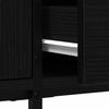TV Cabinet in Black Oak Look 200 x 25 x 44 cm Engineered Wood