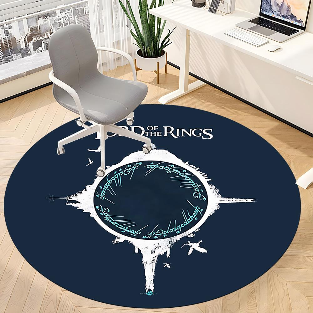1pc Lord of the Rings Office Round Area Rug, Indoor Mat Suitable For Office, Under Office Chairs Bedroom Living Room Home Decor, Room Deco