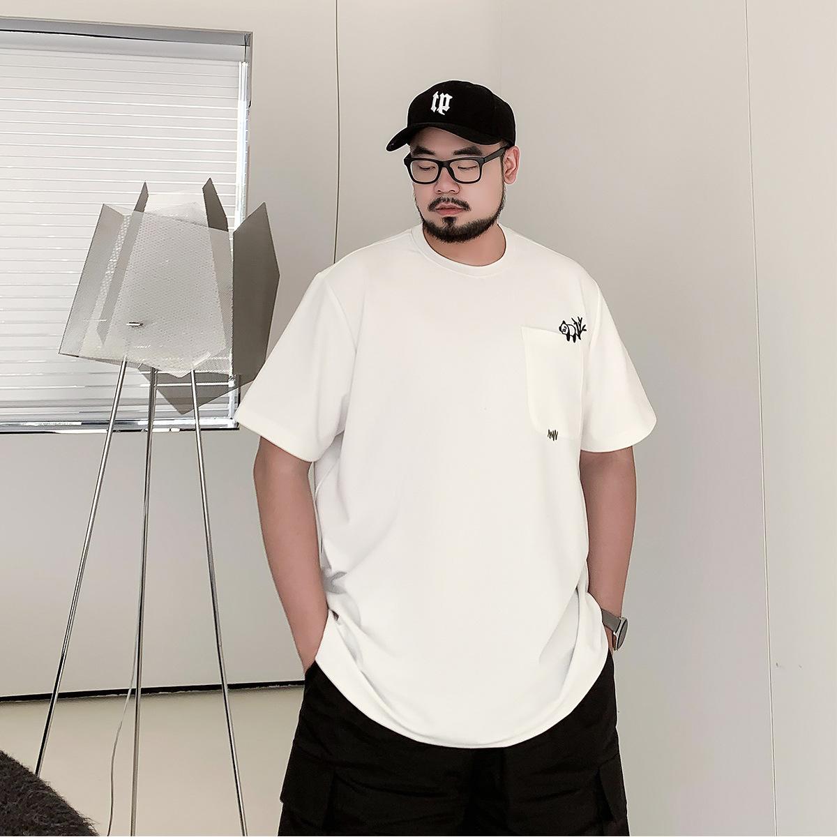 

Вышивка Легкий Мягкий Спортивный Повседневный Сто Процентов Эластичный Крой Без Морщин Свободный Мужской Модный Топ с Коротким Рукавом Удобная Футболка 8XL белый