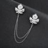 Korean Style Men's Blazer Brooch with Scissors-Shaped Metal Chain Accessory