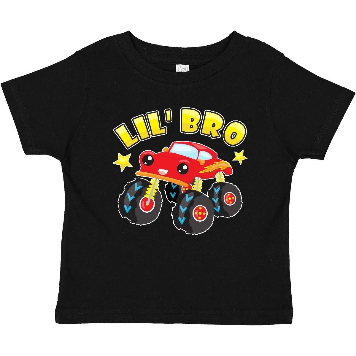 Inktastic Monster Truck Little Bro Baby kids boys T-Shirt Lil Brother Pickup Racing Big 100