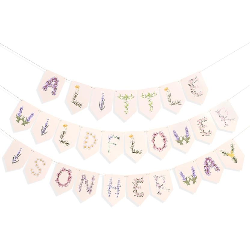 A Little Wildflower Is on the Way Hanging Banner - Wild One Baby Girl Birthday Banner, Wildflower Baby Shower Party Decorations, Market Farmers