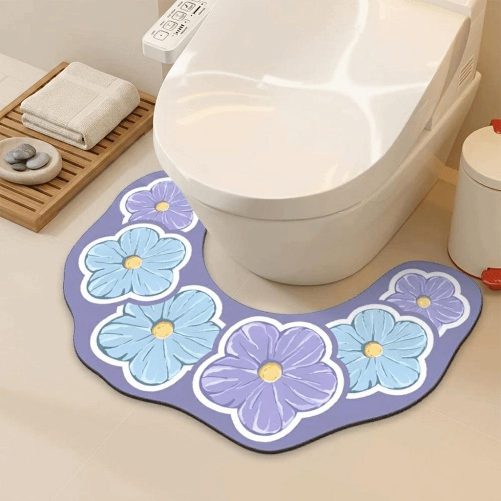 Water Absorbing Bathroom Mat Anti Slip Door Mat Carpet Floor Pad U-shaped Floor Mat Toilet Room
