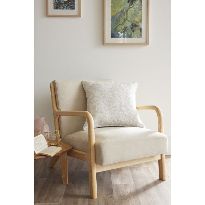 Coussin déhoussable avec passepoil 50 x 50 cm Polyester fils teints jacquard "Elios" Le fil d'Ariane