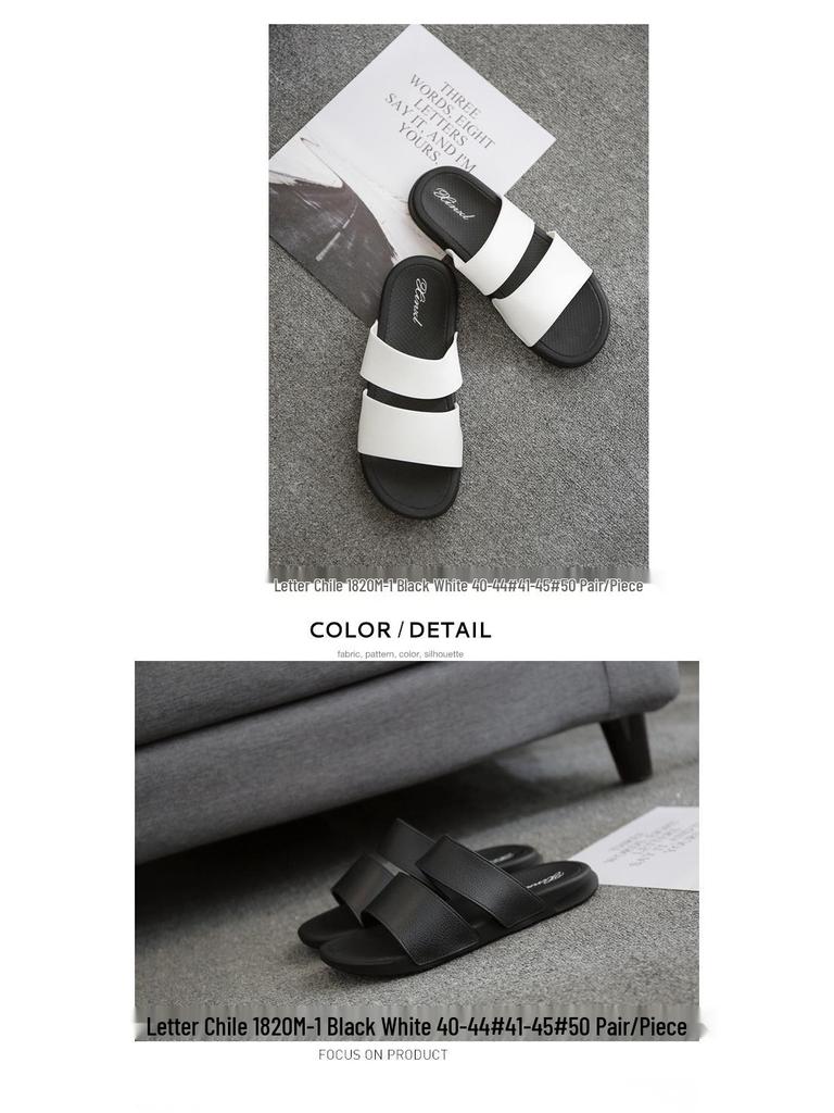 Xin Chile Men's Double-Strap Non-Slip Outdoor Slippers with Soft PVC Sole