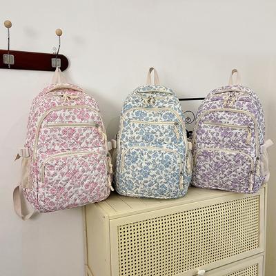 Korean Fashion Printed Women Fashion Backpack Crossbody Bag Lightweight Simple Student Schoolbag Female Bag 3Pcs/Set
