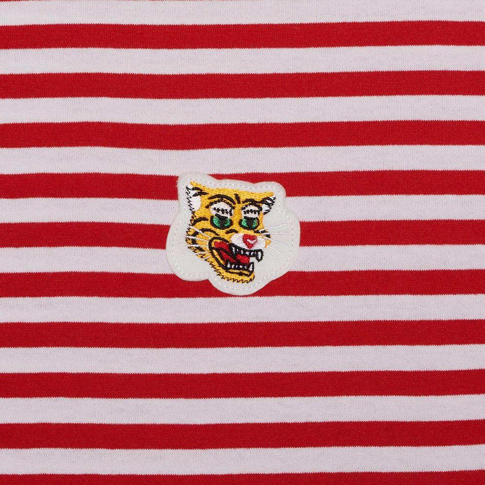 Onitsuka Tiger Striped Round Neck Long Sleeve T-Shirt Unisex Tops Red 2183B432-600