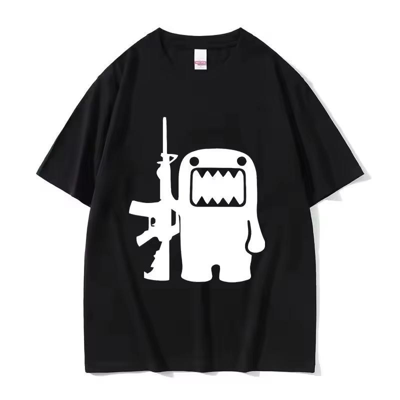 2026 New Epic Face Domo Kun Summer Casual Pure Cotton Fashion Casual Tshirt for Couples Unisexs Clothing and Women Summer T Shirt