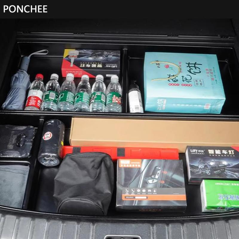 For POLESTAR 4 2023-2024 Under The Trunk Compartment Storage Box Dirt-resistant Tidy Automobile Modification Supplies
