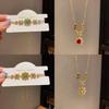 Florale Vergoldete Zirkonia Halskette Mit Elegantem Design Für Damen Freizeitkleidung