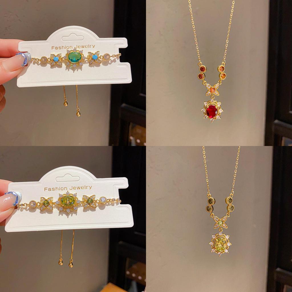 Florale Vergoldete Zirkonia Halskette Mit Elegantem Design Für Damen Freizeitkleidung