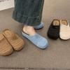 Niche retro woven baotou half slippers outer wear summer new lazy soft-soled muller shoes