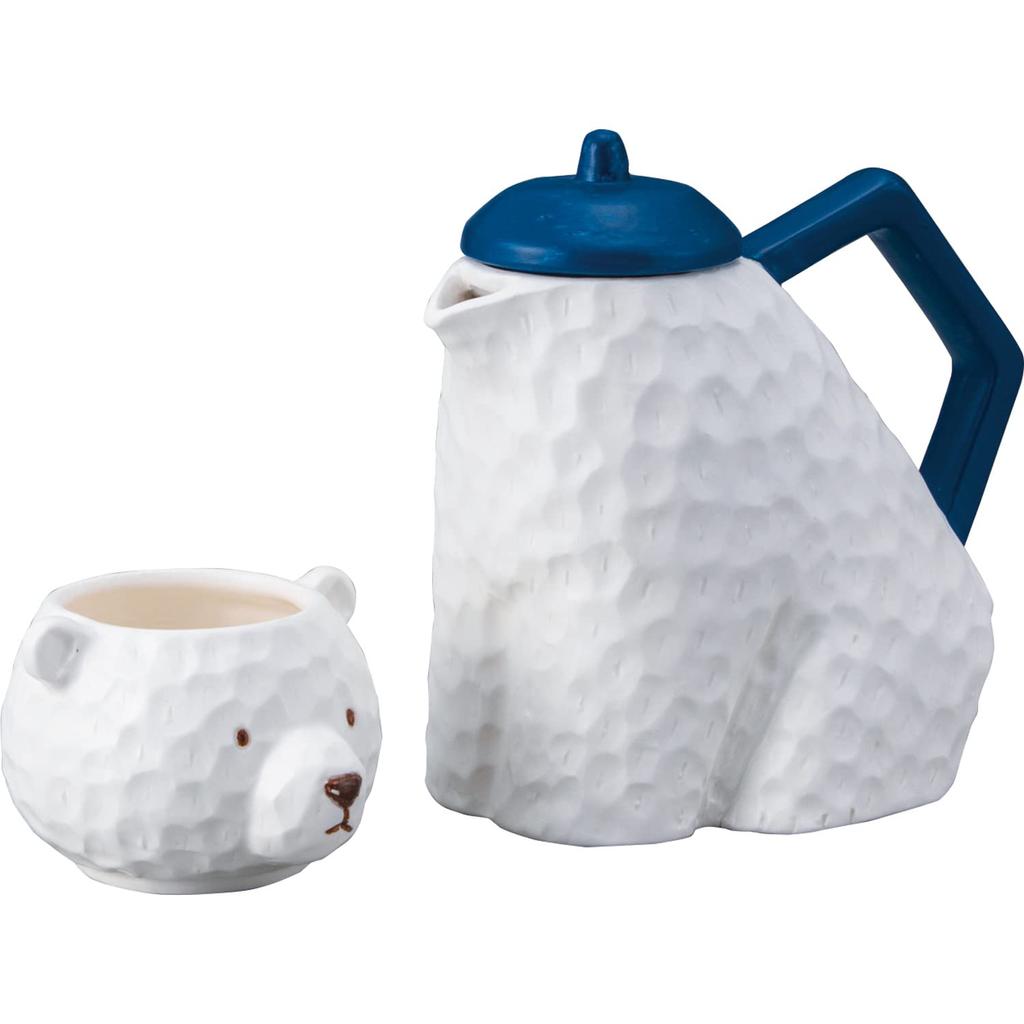 Sun Art Tea for One Teapot and Beret Bear SAN3764 Cup, 550ml, Design, White,