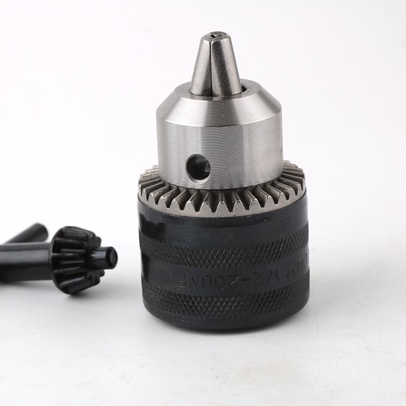 Electric Drill Power Tool Accessory: Hand-Tightened Locking Chuck with Round & Square Shank Compatibility