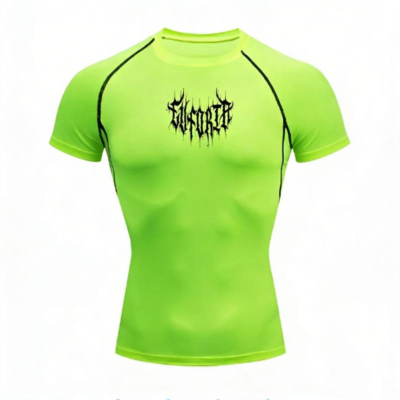 Men's Quick Drying Sports T-Shirt Tight Fit Breathable Sweat Absorbing Fitness Top High Elasticity Sweat Resist Stretchy Moisture-Wicking