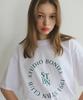 BONIEE Circle Round Graphic Loose T-Shirt White