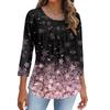 Women's Fashion Casual Three-quarter Sleeve Printing Round Neck Top